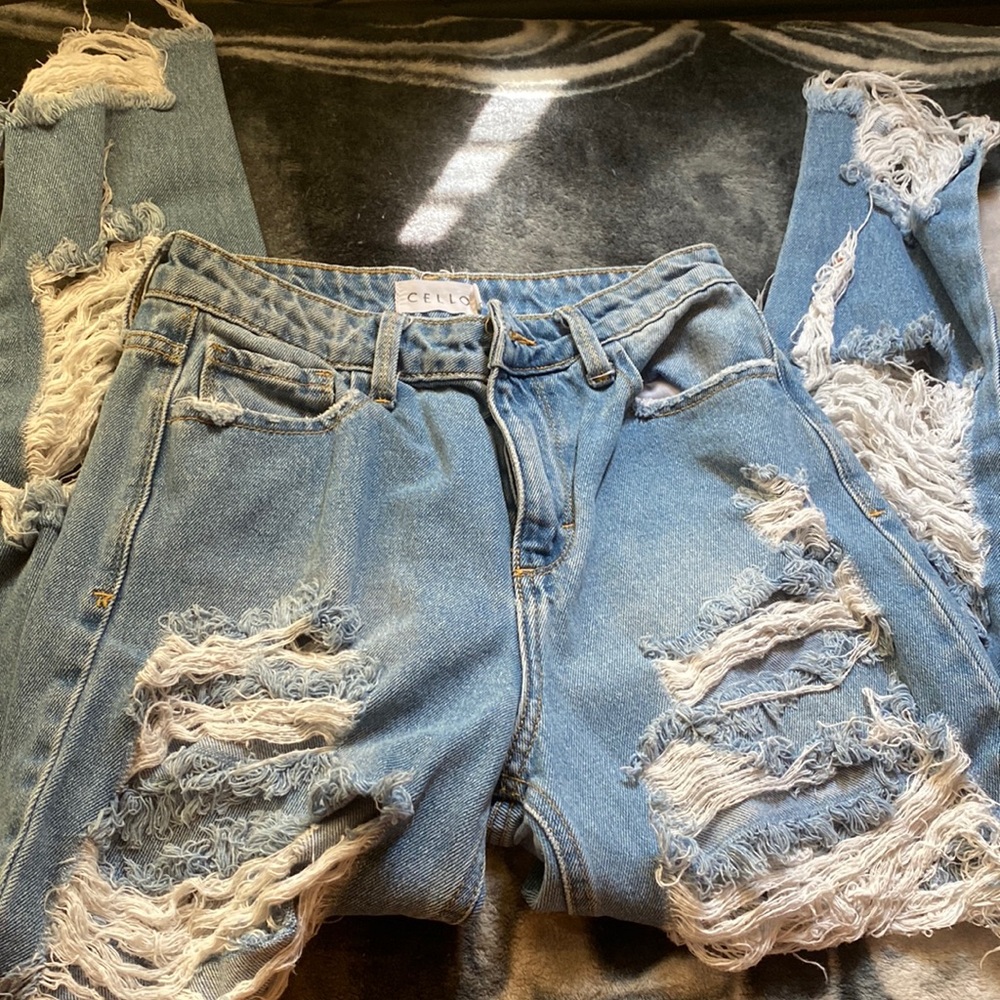 Cello straight jeans ripped